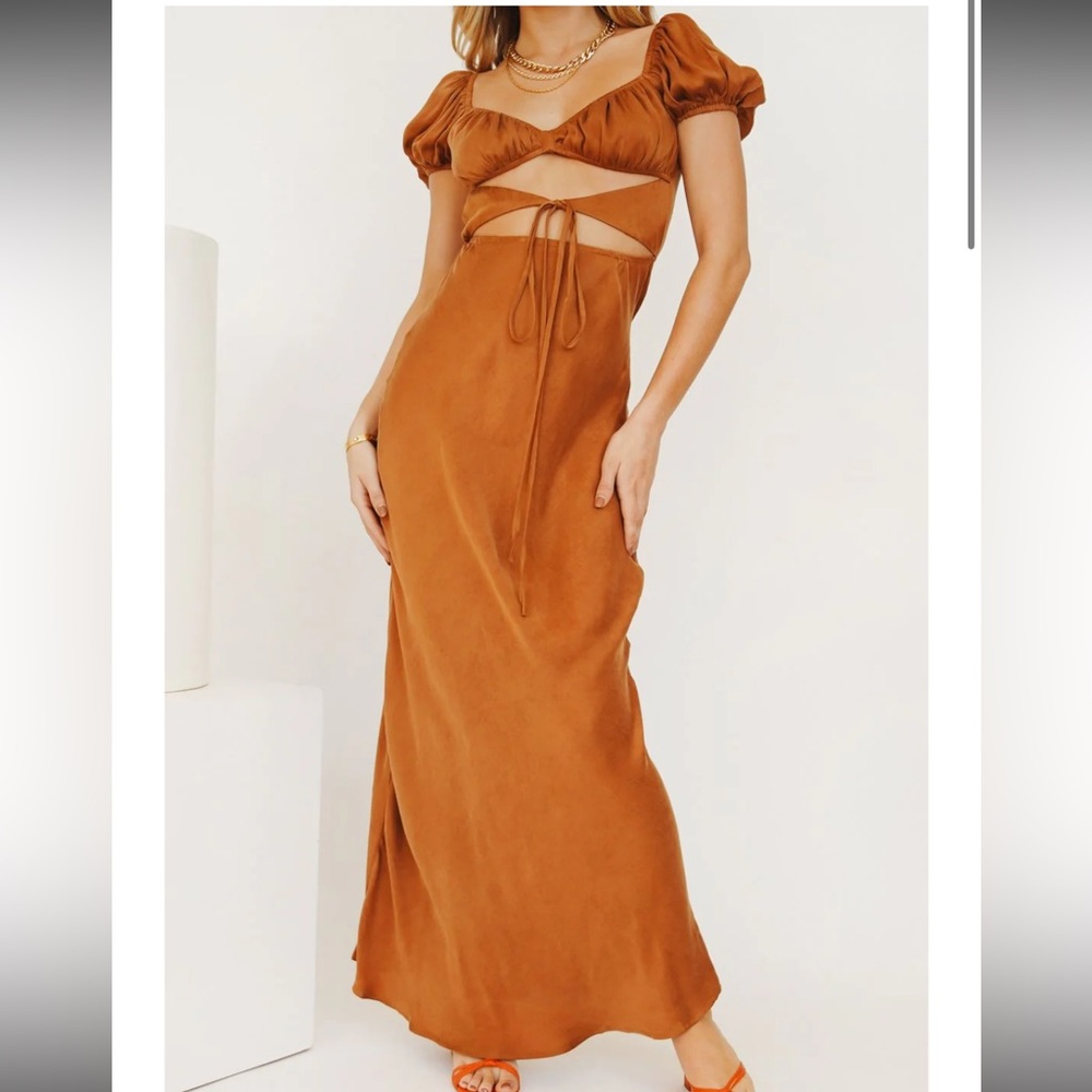 VRG GRL Au Revoir Tie Maxi Dress